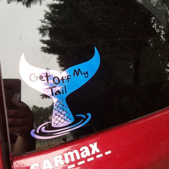 Hologram Mermaid Get Off My Tail Car Window Decal - Picture 7 of 7